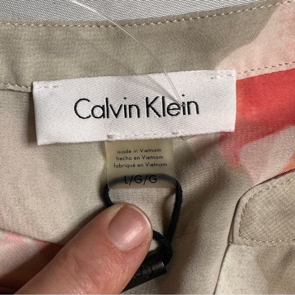 Calvin Klein Floral Sheer Blouse Top Ruffle Split Bell Sleeves | Size L | NWOT - Picture 6 of 12